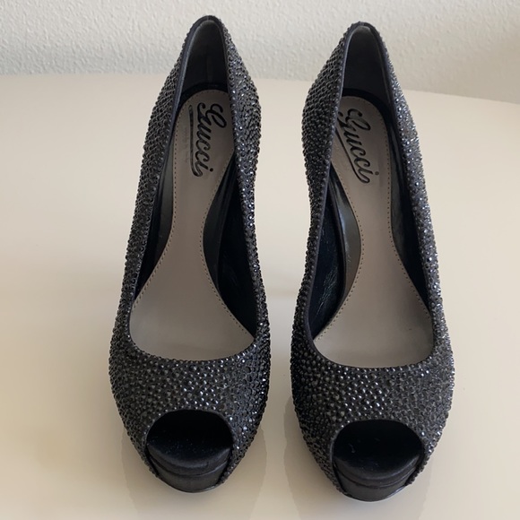 Gucci Black Etoile Sofia High Heel Platform. - Picture 6 of 13